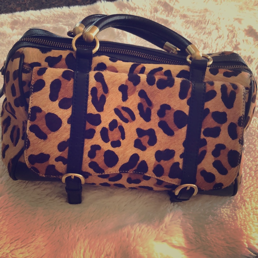 Beautiful leopard fur purse